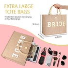 Bride Bag - Bride To Be Gifts Natural Jute Large Tote Bag With Webbed Handles   