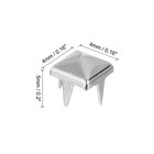 100 Pcs Pyramid Rivets For Clothing  4mm 4-jaw Square Rivets  Silver