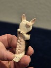 Vintage Porcelain Miniature Black And White Piggy Laying Down Sleeping So Cute