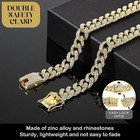Pet Dog Cat Metal Gold Chain Diamond Cuban Collar Link Luxury Necklace Bling Usa
