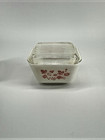 Vintage Pyrex Pink Gooseberry 501-b White Milk Glass Refrigerator Dish W  Lid