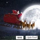  1816  Two Paper Luncheon Decoupage Art Craft Napkins - Christmas Sleigh Santa