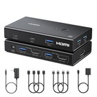 Hdmi Kvm Switch 1 Monitor 2 Computers  4 Usb 3 0 Ports  4k 60hz  Share Keyboard