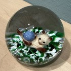 Vintage Art Glass Sulphide Paperweight Siamese Cat Figurine Stamped Gibson 1997
