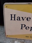 C 1950s Original Vintage Pepsi Sign Metal Embossed Bottle Cap Soda Have A Pepsi