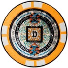 Rare 2016 Unredeemed Bit Coin Satori Orange Poker Chip    001 Btc     pcgs Ms-69