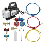 Hvac   R134a Kit Ac A c Set Combo 3 Cfm Air Vacuum Pump Ac Manifold Gauge