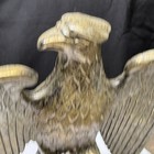 Vintage Brass Open Wings Eagle Flag Pole Topper - 6  X 6 1 2  X 2 1 2 