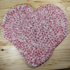 Heart Shape Matt Rug Pink  handmade Crochet  Valantines Cute Romantic 17  X 19 