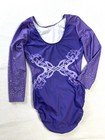 Ozone Gymnastics Leotard Competition Purple Rhinestone Bling Custom Gk Size  Am