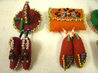Vintage Handmade Native American Indian Papoose   Moccasins Seed Bead Pin Brooch