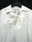 Pirate Buccaneer Frontier Trek Ren Fair White Cotton Mens Shirt Sizes M - L  