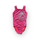 Gk Elite Gymnastics Leotard Size Cl Pink Foil Ribbon Breast Cancer Child Large
