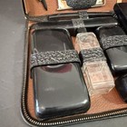 Vintage Dopp Kit Men   s Travel Toiletry Bag Zip Around Black Leather 1940s-50s