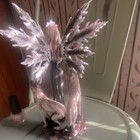 Winged Fairy Figurine Statue  Two Wolf dog Figures  Fantasy Theme Collectible