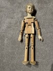 Vintage Wooden Articulated Lay Figure Doll 24    Jointed Mannequin W  Robe