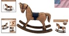 Charming Wooden Rocking Horse Figurine - Decorative Art For Tables And Shelves