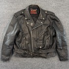 Hot Leathers Leather Motorcycle Jacket Mens 50 Harley Davidson Patch Biker