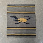 Vintage New Mexico Chimayo Roadrunner Weaving Wool Rug saddle Blanket