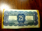 Rare     1931 China Central Bank 25 Cents Banknote  Vf Taped
