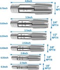 6 Pc Carbon Steel Npt Pipe Tap Set 1 8  1 4  3 8  1 2  3 4  1  Size Threader Set