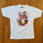 Vintage White 80 s Nintendo Super Mario Pepsi T-shirt Size L Screen Stars Best