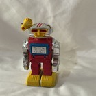 Vintage Red Yonezawa Zn Dc Metal Robot Japan As Is