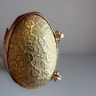 Antique French Egg Shaped Gilt Brass Thimble Holder etui Case C1860