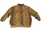 Vintage 80s Fuda International 100  Silk Leopard Print Bomber Jacket 1x 
