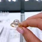 2 20 Ctw Round Real Moissanite Women s Engagement Ring 14k Yellow Gold Plated