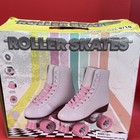 Clean Vintage Roller Derby White Hot Pink 4 Wheel Quad Skates Women   s Size 9-10