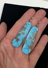 Native American Santo Domingo Kewa Turquoise Slab Earrings