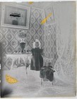 Antique Glass Plate Photo Negative  Victorian Girl W doll And Carriage In Parlor