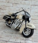 Handcrafted Detailed Harley Davidson Police Policeman Motorcycle Black And White