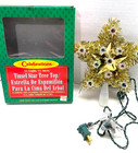 Vintage Christmas Gold Tinsel Star 11 Pastel-colored Light-up Tree Topper 8 