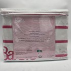 Barbie Movie Full Size Sheet Set 100  Cotton Pink White Stripes Striped New