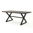 Rosarito Outdoor Aluminum Dining Table With Black Steel Frame
