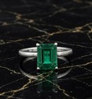 Aaa 10 Ct Natural Certified Green Emerald Ring 925 Sterling Silver Ring Size 9