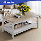 Square Coffee Table Living Room Center Table W  2 Tier Shelf   Scratchproof Wood