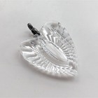 Vintage Waterford Crystal Etched Glass Heart Sterling Silver Bail Pendant