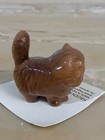 Hagen Renaker   Brown   White Fat Cat Still On Card   Glazed Ceramic Figurine