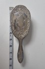 Antique Ornate Vintage Vanity Hair Brush  Silver-plated  Ivory  Collectible