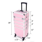4-in-1 Rolling Makeup Trolley Cosmetic Organizer Large Storage Train Case pink