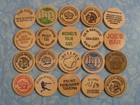 Lot Of 20 Different Vintage Free Drink Wooden Nickels Token Coin Collection