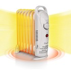 Portable Room Heat 7-fin Electric Indoor Space Heater White Thermostat