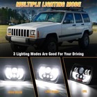 H6054 5x7 7x6 Led Headlights Fit For Jeep Wrangler Yj Cherokee Xj