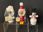 Lot Of 3 Christian Ulbricht Smoker Snow Man Santa Claus With Box Mini