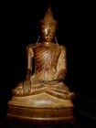 19c Burmese 10  Bronze Shakyamuni Shan Buddha Statue Sculpture Burma Asian