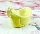 Vintage Yellow Single Egg Cup Holder Dish - Charming Porcelain Hen Design