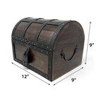 Handmade Wooden Treasure Chest Storage Box     Deluxe Design With Real Leather    